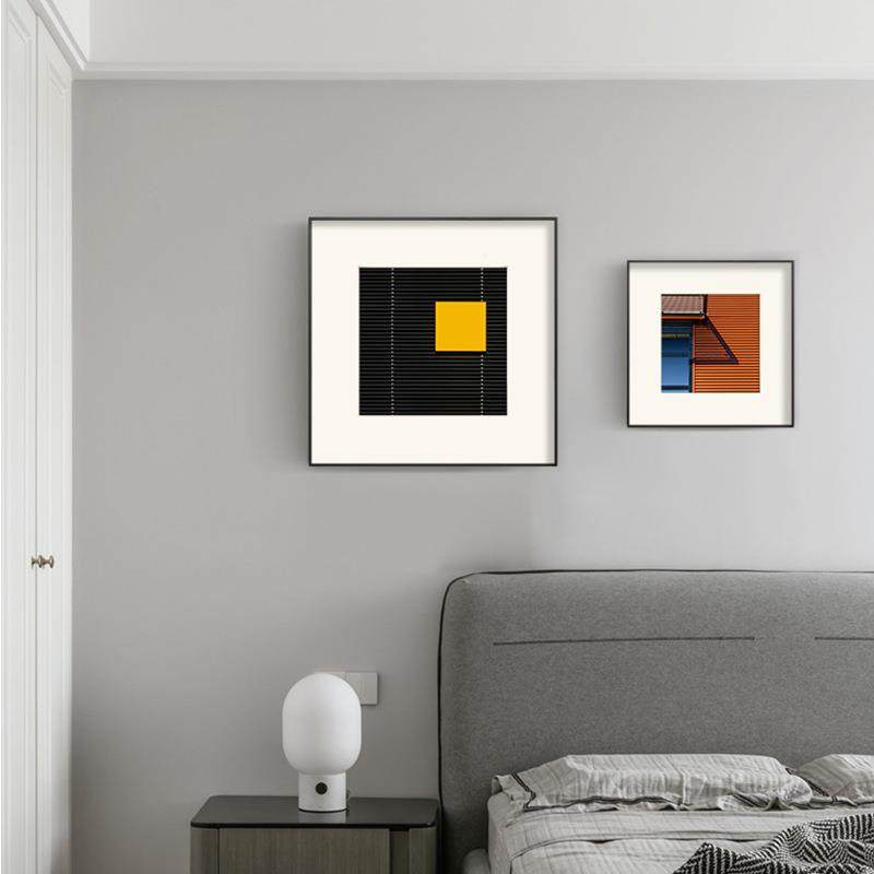 S-282蓝色橙色饰画轻设奢风师建筑摄影挂画装计艺术卡纸壁画客厅,家居饰品,现代装饰画,淘宝优惠券,粉丝福利购,淘宝优惠卷