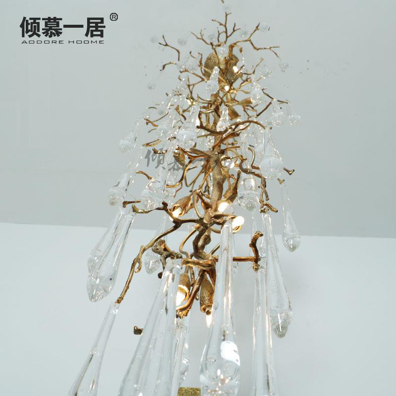 约式美铜式XD-013别墅酒店客房灯复旋转楼梯吊灯客厅卧室灯简全水