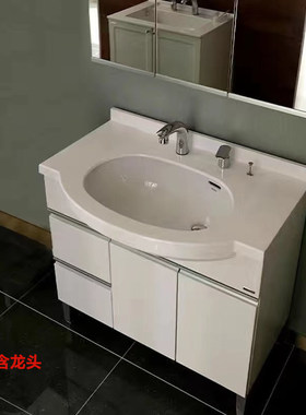 TOTO落地式台盆柜90厘米白色浴室柜抽拉龙头  LDKW904W (06)