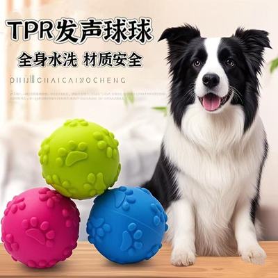 狗狗TPR球发声宠物玩具磨牙耐咬解压训练互动训犬趣味解闷神器