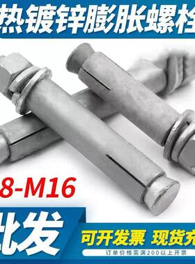 正国标镀锌膨胀丝热浸螺膨胀螺丝外膨胀M8M10M180锌12M14M1热6-M2
