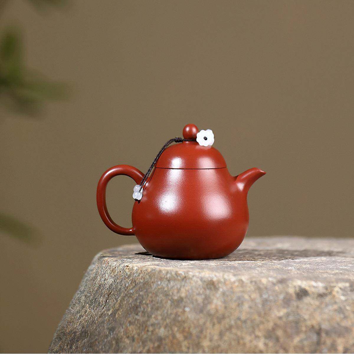 ZHIFU-25爆款分销宜兴紫砂壶人夫手工匠制作原矿大红袍梨茶形壶家