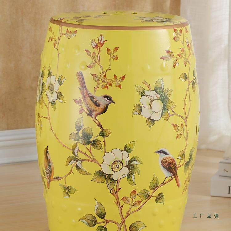 美式/欧式/新中法式梳妆凳凳换凳/花鸟陶瓷/无品牌/鼓瓷鞋墩绣墩