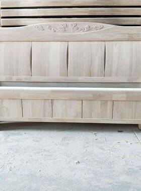 新床中式家床具橡28128木床白茬床头床尾白胚18米双人单床实木床