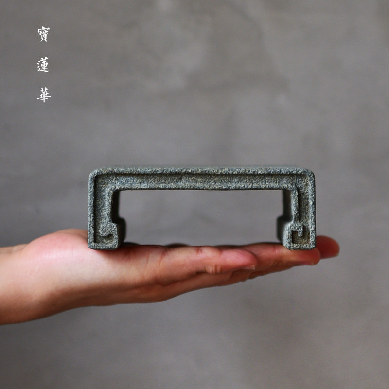 青石小案托 手工雕刻茶托 文玩托菖蒲托架盆景托台养壶托杯托壶承