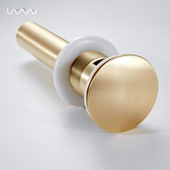 黄铜拉丝金色洗面盆洗手盆下水器防臭按压式 浴室柜下水排水管配件