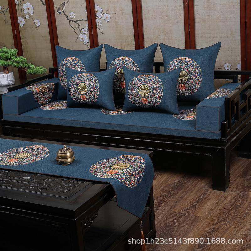 红木沙发坐垫实木中式套发垫罗沙汉床家具5633刺防滑罩高档棉麻绣,居家布艺,沙发套,淘宝优惠券,粉丝福利购,淘宝优惠卷