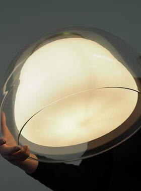 网红小吊灯走廊玄关果餐厅吧45829创意卧室奶油风单头双冻层玻璃