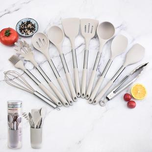 硅厨具1胶2件套厨 UT01收选纳桶装 新胶款 严不锈钢管柄硅厨具带LK