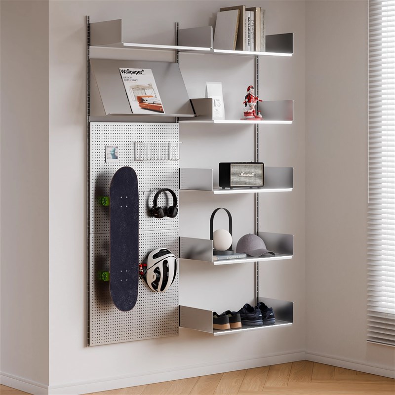 展示架家用墙上洞洞o板置物架客厅挂墙书架可调节简易陈列架