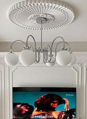 全光护魔眼蝴蝶吊灯谱中古包豪斯客厅59710灯奶结油风后现代豆卧