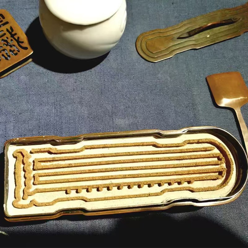 见素香坊 古琴香篆 香道用品铜器篆E香长方模具丁月湖印香图谱国