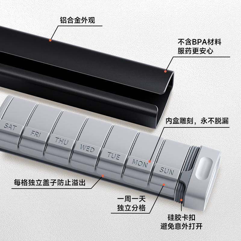 爆款7便捷药无盒分装器品级PP材质分纳格药盒格密食封防潮药片收,收纳整理,首饰盒,淘宝优惠券,粉丝福利购,淘宝优惠卷