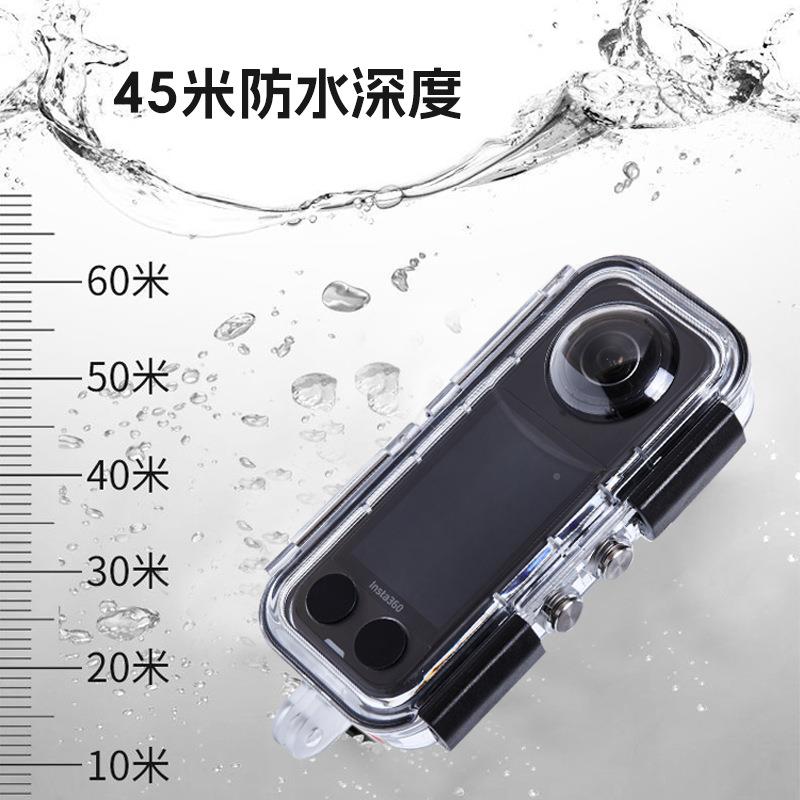 适用Ins水ta360X5潜相机防壳影石60米水360度全隐形玻璃镜A-ISX4-