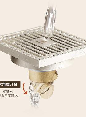 铜防臭地85296漏防全奶油白地漏虫阳台衣机法式奶油风全洗铜地漏
