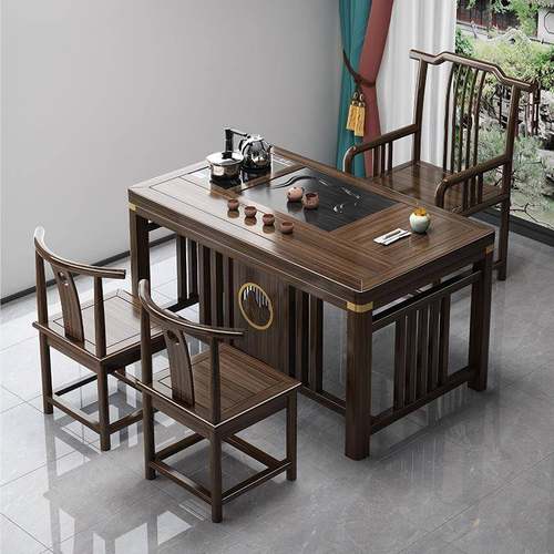 约实木茶桌全套简桌功夫茶台合一体烧水泡LYA茶客厅新中式桌椅组