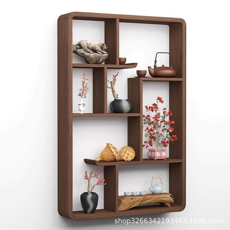 博古架木中式壁挂式墙上茶壶展示架物架简约现代多宝实阁置古见详,基础建材,脚轮/万向轮,淘宝优惠券,粉丝福利购,淘宝优惠卷