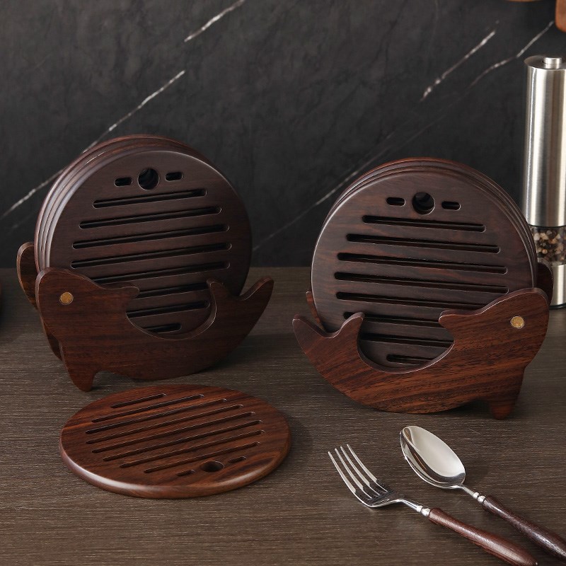 耐热黑檀实d木隔热垫木质隔热餐桌垫锅垫防烫垫餐桌防烫隔热垫砂