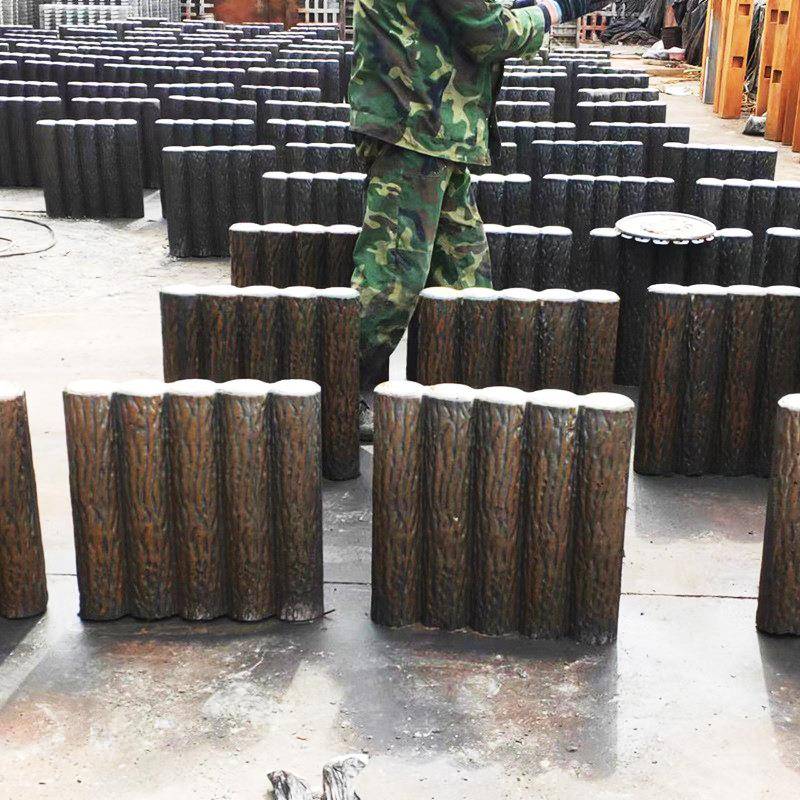 水坪泥826仿钢木树桩园林绿化景区断草仿木纹护隔栏筋混凝土仿木