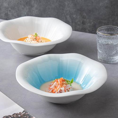 F776T588瓷汤盘大号汤盆深盘汤碗碗商用酸菜鱼大盆水煮陶毛鱼血旺