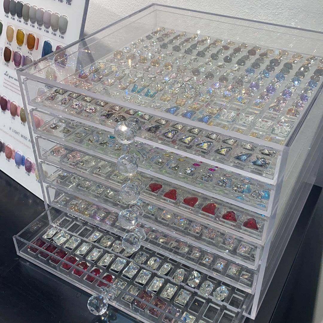 华子别墅亚克力加明厚收纳现货甲盒CXA理美甲店高透小饰品抽美屉