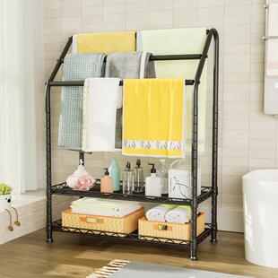 卫间置厕物架落地式浴属室所洗手间脸盆三层金毛巾009收纳生架储