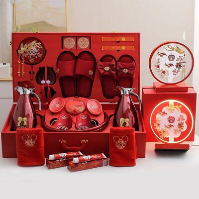 陪嫁物套KFL品女方嫁妆聚宝盆喜档礼箱洗漱装娘家备婚结婚用高品
