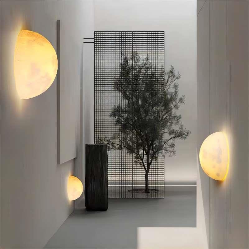 rv2半圆月球吸顶灯梯半壁灯过道楼卧室床头餐厅意创月球灯球98358