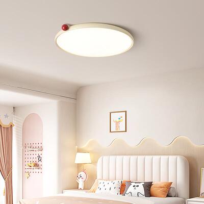 全光谱奶油卧室法式小35269奶豆眼护儿童房灯具简约灯超薄书房风