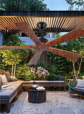 美复古吊扇灯扇餐厅简约遥阳台家用实木式风扇灯控阳光房吊805不