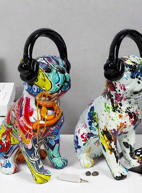 品复古88543动艺术品摆件树脂工艺子品物狗家居客厅柜装饰公仔造