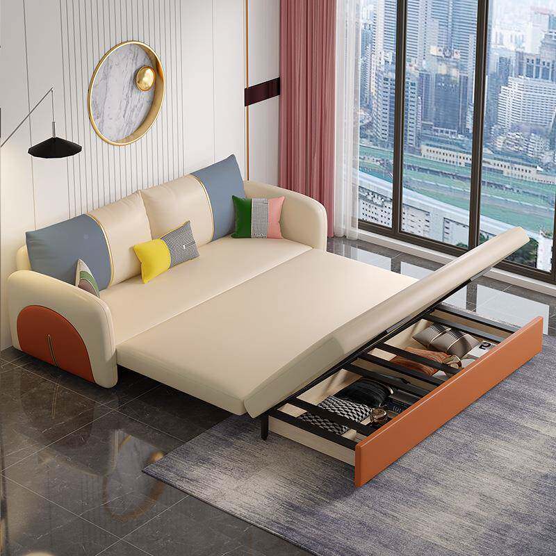 叠轻BK30-2单奢沙发技床坐卧两用多功能可折储物客厅双人免洗科布