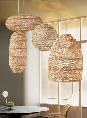 复古藤编酒灯手工gtgds003编吧织灯罩卧中式餐厅饭店客厅室书房藤