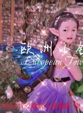 森系RIB红女童蓝纱绿色公主童翅膀道膜具透明幻彩儿小宝宝网背饰