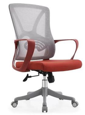 办适公椅舒会久坐升降电脑椅万向轮腰网布职员黑胶B812议椅员工护