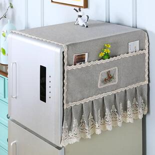 款冰箱门盖布防尘罩对双开单开门布艺衣机洗滚JQXhawrC新筒冰箱罩