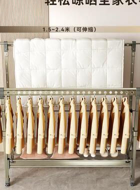 晾衣架落F98T85HJ地叠室内家用阳台铝合金升降凉晒挂折衣室外架晒