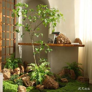 仿真石头仿真千层石则QCS001石块摆件中式不禅意意造景规景观石创