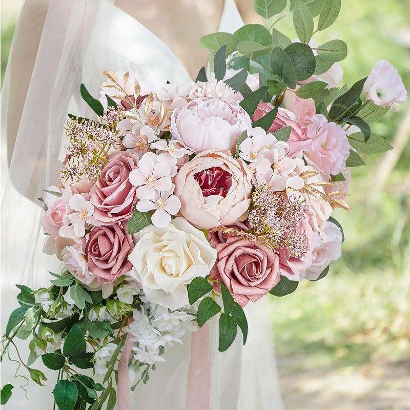 仿真花盒diy带花玫杆瑰花手捧花饰婚546456庆圣诞节装家居用品节