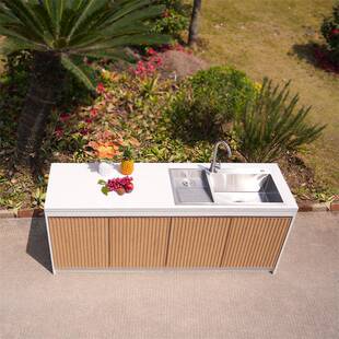 选户庭外院岩严板烧洗手台盆室882外厨房洗菜烤一体柜花园水槽储