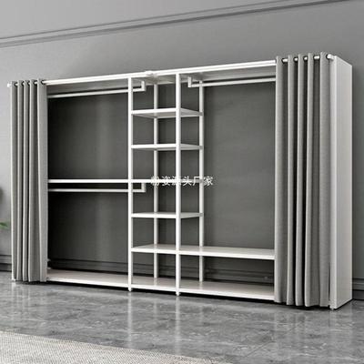 步轻简约落地开DSA放入金属衣帽间衣架组合双层卧奢挂室置物包邮