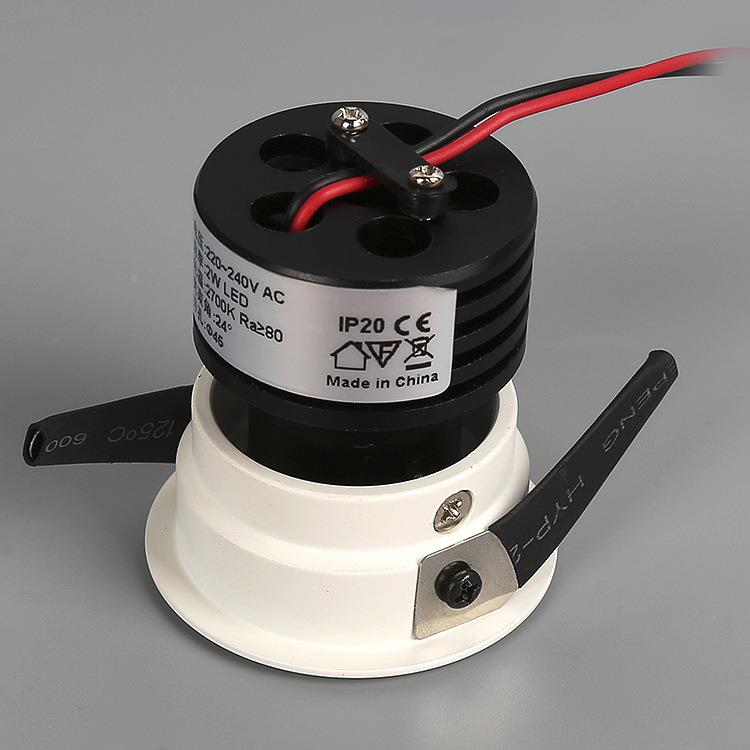 3W橱展示台射嵌入式柜室内LED天花射灯55716学开孔45光透灯镜