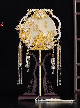 新面娘团扇手DI0001Y材料包双高成品喜扇中式工秀禾服出级嫁结婚