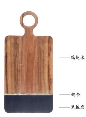 牛家用实木RIW鸡翅木牛排西餐盘牛排木盘板托盘餐木质扒木盘厅披