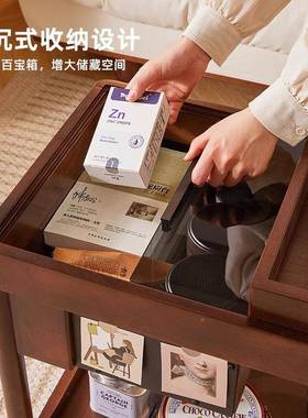 实木边几沙发茶几边小推38113桌车网红用车可移动餐酒水车零食家