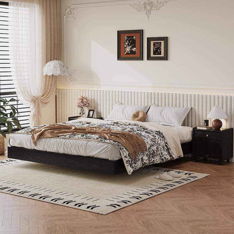 轻奢YJ-YL-91实木浮床白蜡木卧室双床简约悬床人.15米软包床小户