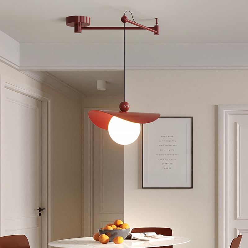 新款全摇光移动臂式餐厅吊41602灯现代极简设计师谱单奶油风长线