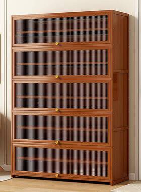 新款竹简鞋柜用大子容量超大室内加高鞋架家门口多层易LXF防尘收