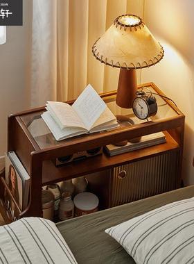 约实木纳边几现代简客厅带轮可移动收沙置物柜家用复古发侧94201