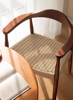 北家欧简约中古休闲实木子餐椅肯尼桌椅用咖啡厅靠迪背椅坐OBP垫